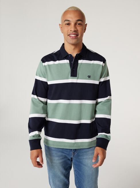 LS Calvin Stripe Rugby Polo