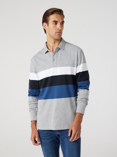 LS Scott Panel Stripe Rugby Polo
