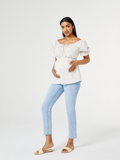 Holly Tie Front Peasant Maternity Top